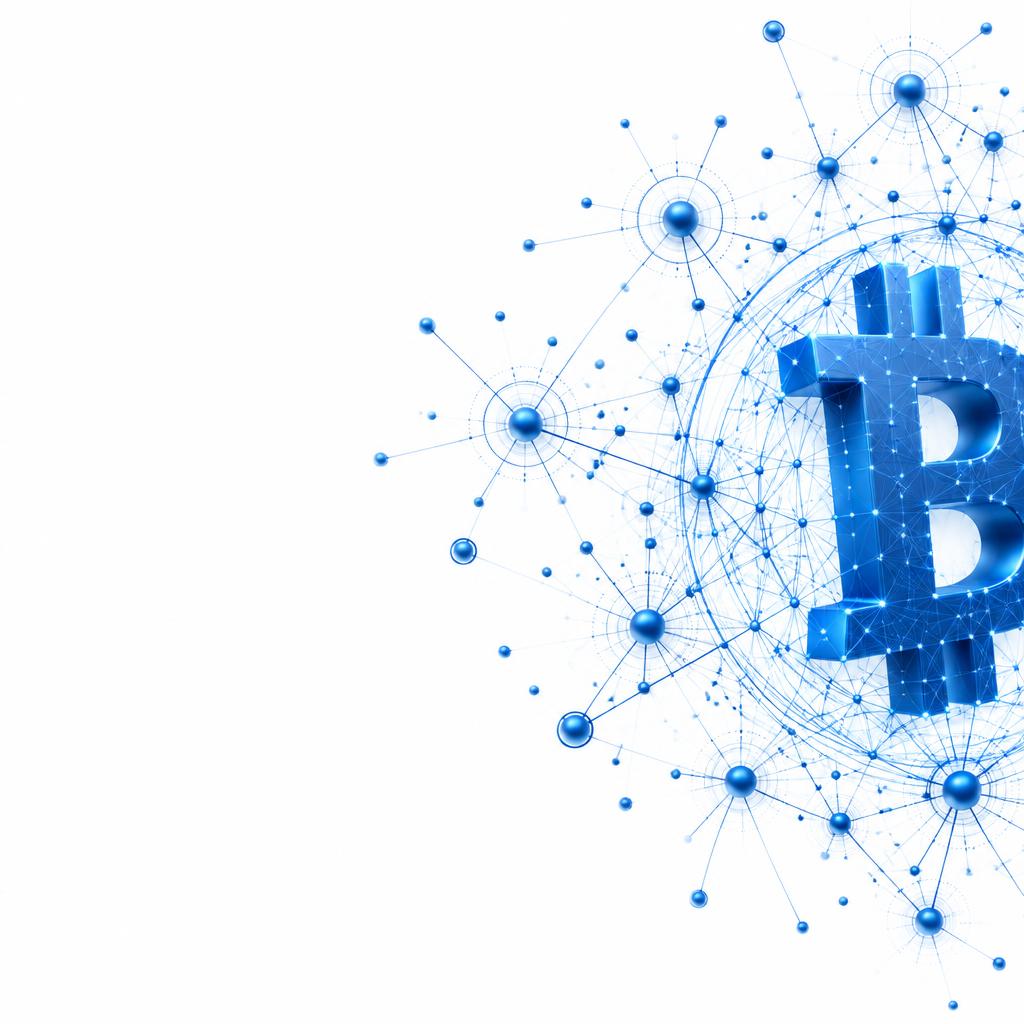 Blue digital asset network visualization